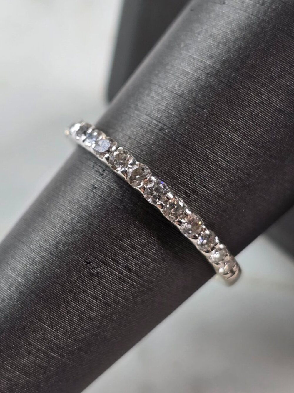 Womens Vintage Estate 14k White Gold Diamond Ring 1.8g E5156